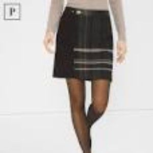 White House Black Market Womens 10 Black Plaid Flannel Mini Pencil Skirt